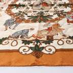 Hermès Carré 90 "Joies d’Hiver" Silk handkerchief in Brown