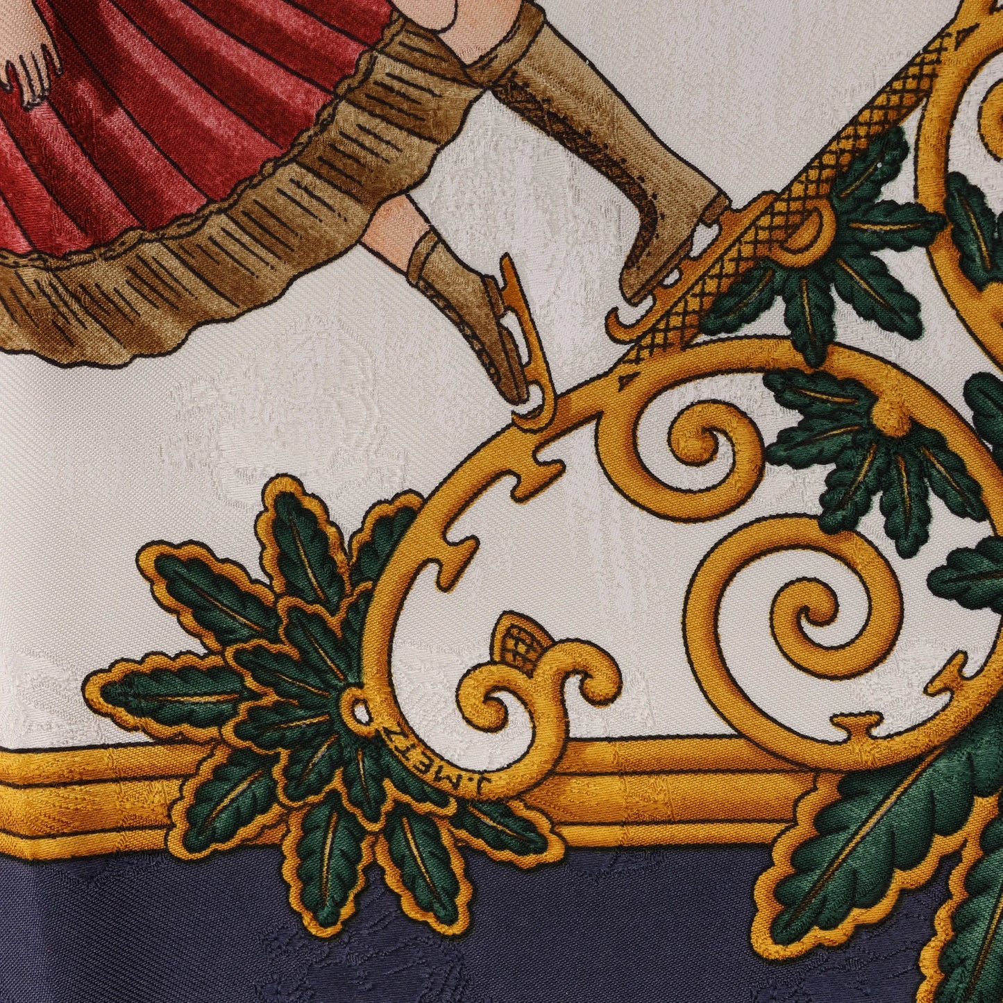 Hermès Carré 90 „Joies d'Hiver“ Seidentaschentuch in Marineblau