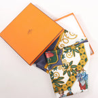 Hermès Carré 90 "Joies d’Hiver" Silk handkerchief in Navy Blue