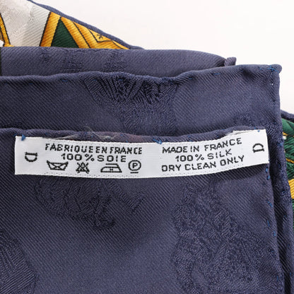 Hermès Carré 90 „Joies d'Hiver“ Seidentaschentuch in Marineblau