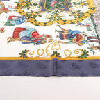 Hermès Carré 90 "Joies d’Hiver" Silk handkerchief in Navy Blue