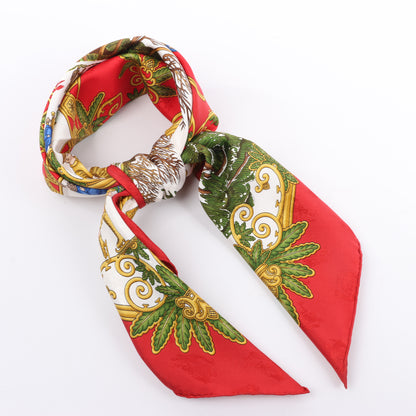 Hermès Carré 90 "Joies d'Hiver" Foulard 100% Soie en Rouge