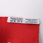 Hermès Carré 90 "Joies d’Hiver" 100% Silk Scarf in Red