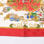 Hermès Carré 90 "Joies d’Hiver" 100% Silk Scarf in Red