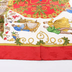 Hermès Carré 90 "Joies d’Hiver" 100% Silk Scarf in Red