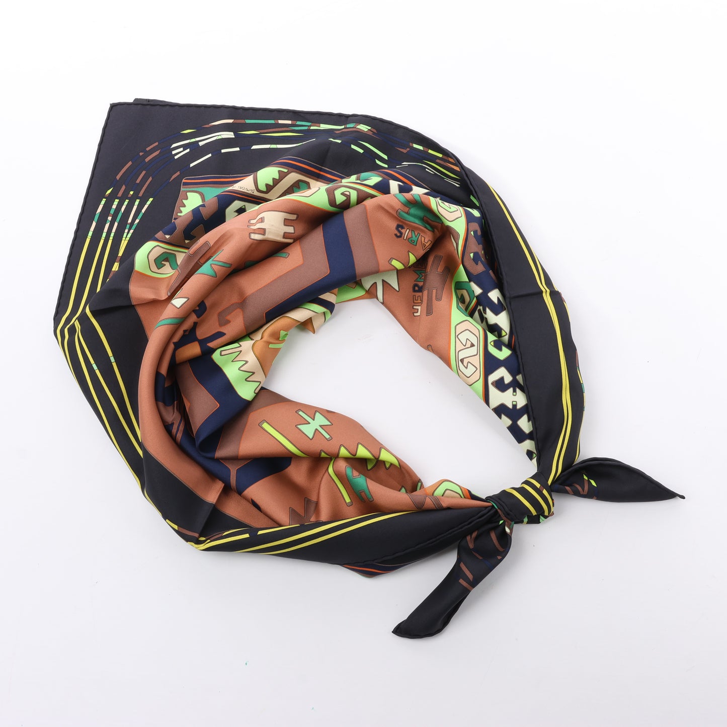Hermès Carré 90 "KILIM" Silk handkerchief in Brown