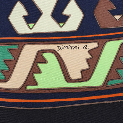 Hermès Carré 90 "KILIM" Silk handkerchief in Brown