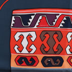 Hermès Carré 90 "KILIM" Silk handkerchief in Gray x Red