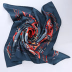 Hermès Carré 90 "KILIM" Silk handkerchief in Gray x Red