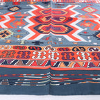 Hermès Carré 90 "KILIM" Silk handkerchief in Gray x Red