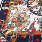 Hermès Carré 90 "Kachinas" Silk handkerchief in Navy Blue