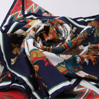 Hermès Carré 90 "Kachinas" Silk handkerchief in Navy Blue