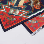 Hermès Carré 90 "Kachinas" Silk handkerchief in Navy Blue