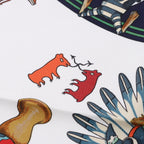 Hermès Carré 90 "Kachinas" Silk handkerchief in Navy Blue