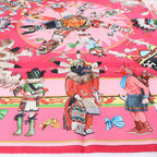 Pañuelo Hermès Carré 90 "LES CLES" 100% seda rosa