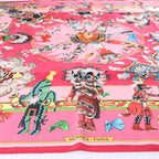 Pañuelo Hermès Carré 90 "LES CLES" 100% seda rosa