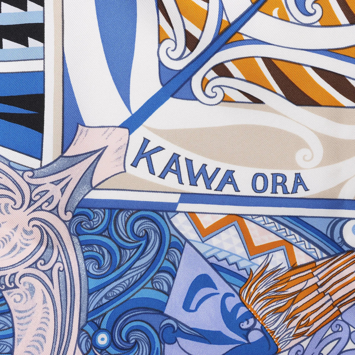 Hermès Carré 90 "Kawaora" Silk handkerchief in Blue