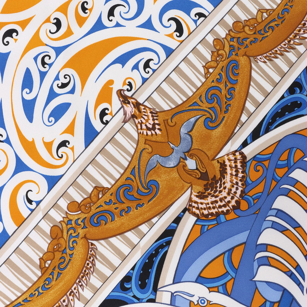 Hermès Carré 90 "Kawaora" Silk handkerchief in Blue
