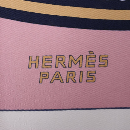 Hermès Carré 90 "LA BERLINE BAYADERE" Silk handkerchief in Pink