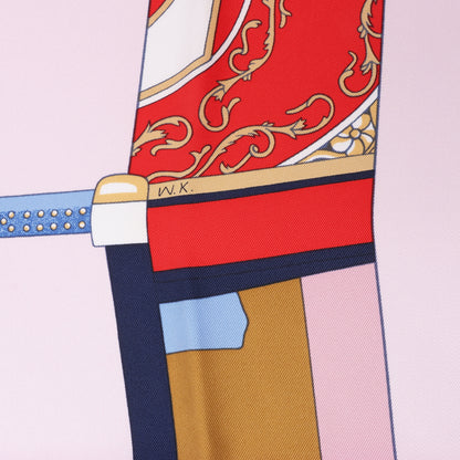 Hermès Carré 90 "LA BERLINE BAYADERE" Silk handkerchief in Pink
