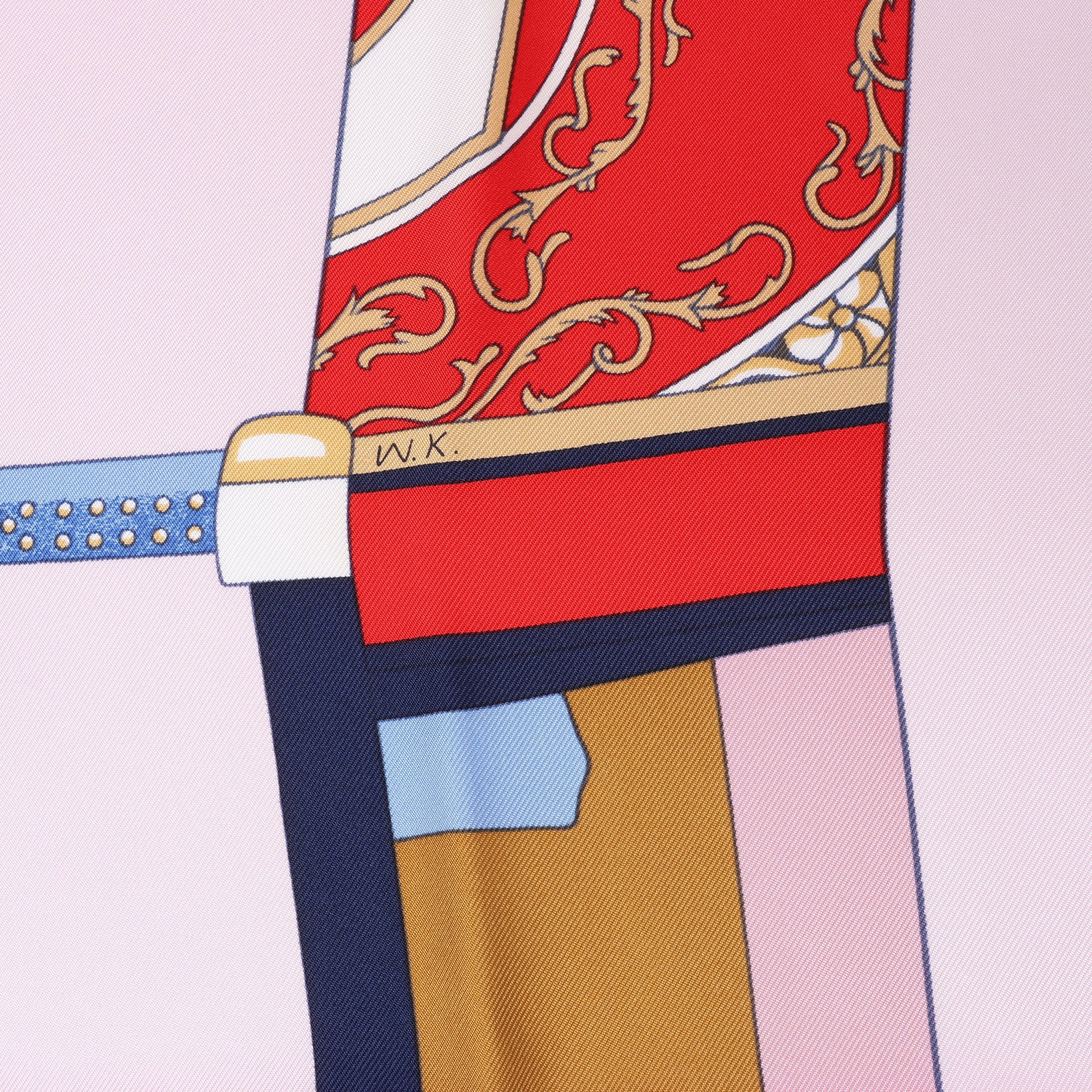 Hermès Carré 90 "LA BERLINE BAYADERE" Silk handkerchief in Pink
