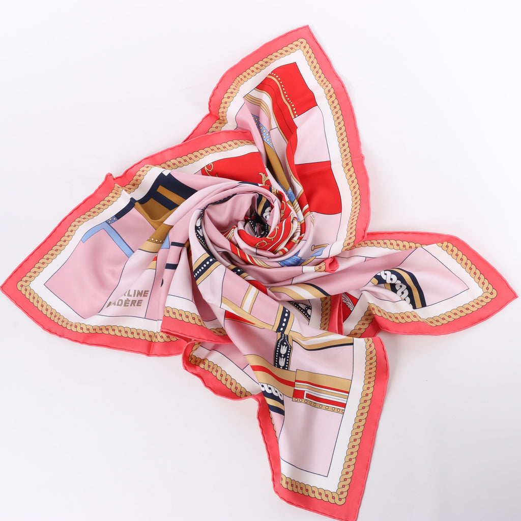 Hermès Carré 90 "LA BERLINE BAYADERE" Silk handkerchief in Pink