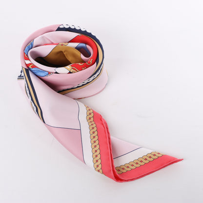 Hermès Carré 90 "LA BERLINE BAYADERE" Silk handkerchief in Pink
