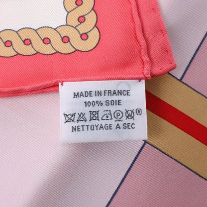 Hermès Carré 90 "LA BERLINE BAYADERE" Foulard 100% Soie en Rose