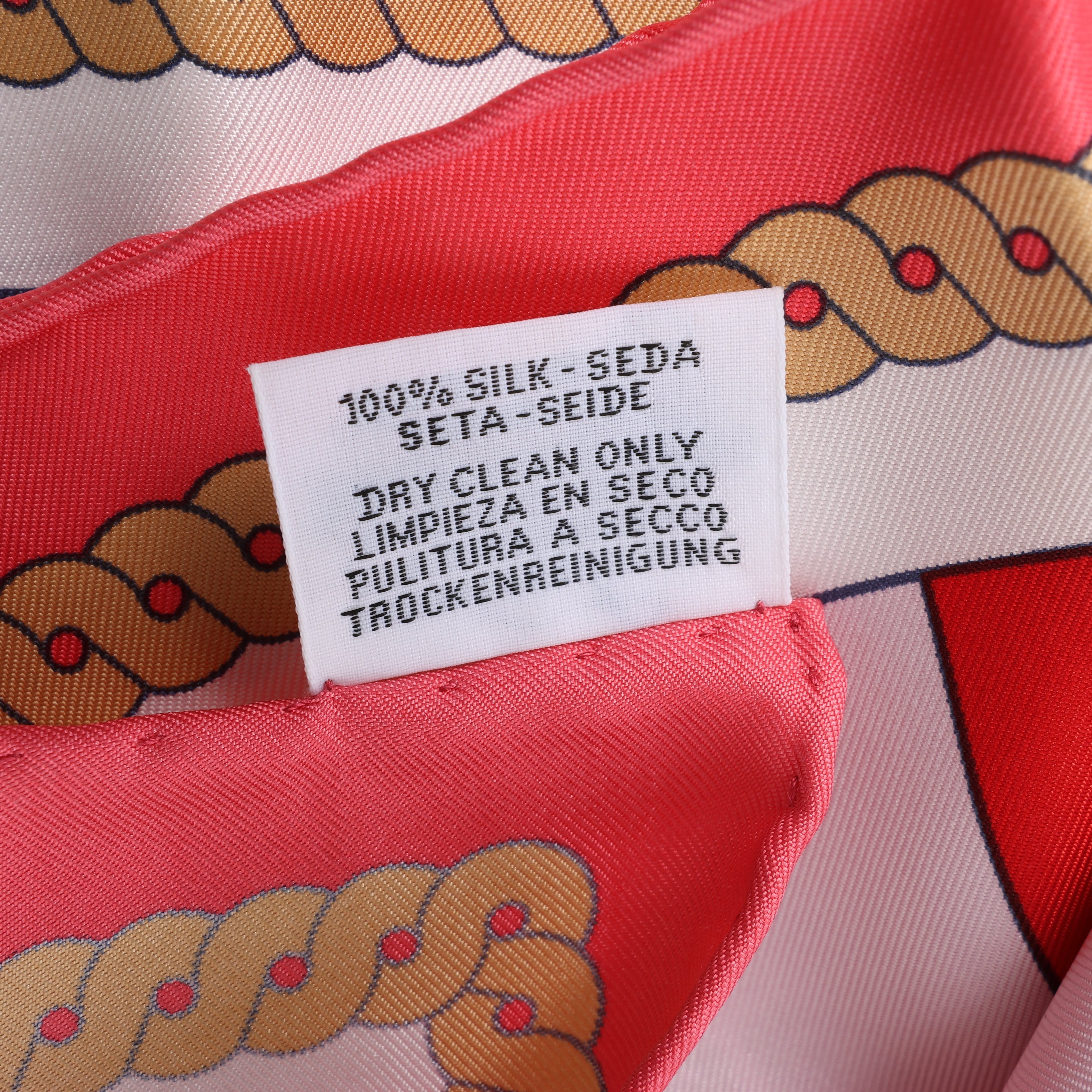 Hermès Carré 90 "LA BERLINE BAYADERE" Silk handkerchief in Pink