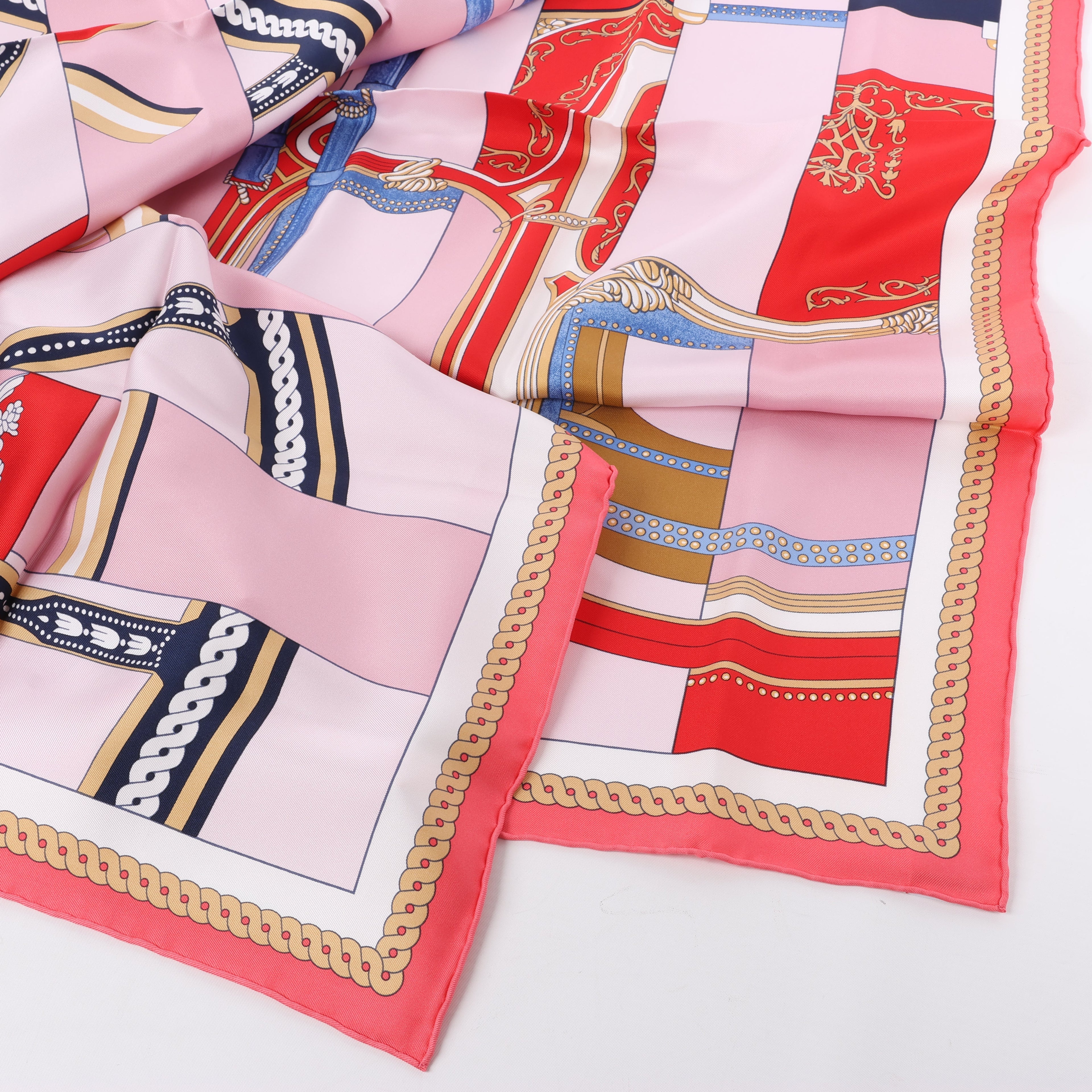 Hermès Carré 90 "LA BERLINE BAYADERE" Silk handkerchief in Pink
