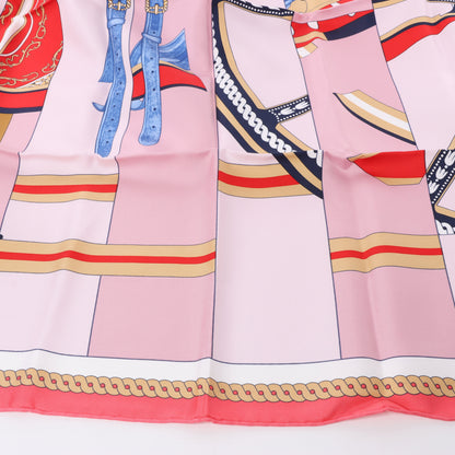 Hermès Carré 90 "LA BERLINE BAYADERE" Foulard 100% Soie en Rose