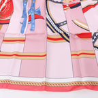 Hermès Carré 90 "LA BERLINE BAYADERE" Silk handkerchief in Pink