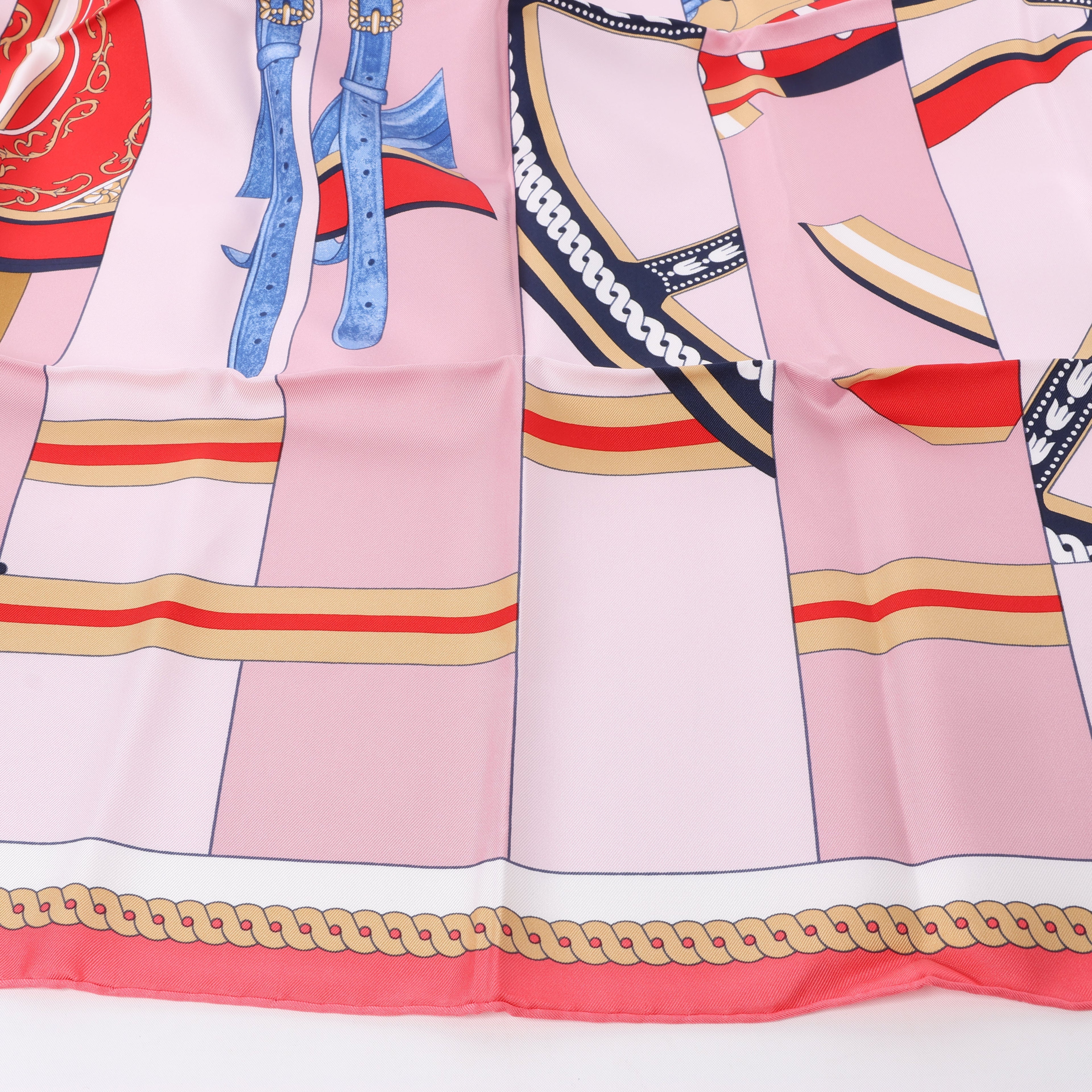 Hermès Carré 90 "LA BERLINE BAYADERE" Silk handkerchief in Pink