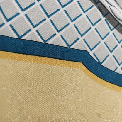 Hermès Carré 90 "LA CLE des CHAMPS" Silk handkerchief in Beige