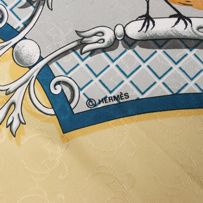 Hermès Carré 90 "LA CLE des CHAMPS" Silk handkerchief in Beige