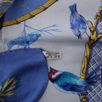 Hermès Carré 90 "LA CLE des CHAMPS" Silk handkerchief in Blue