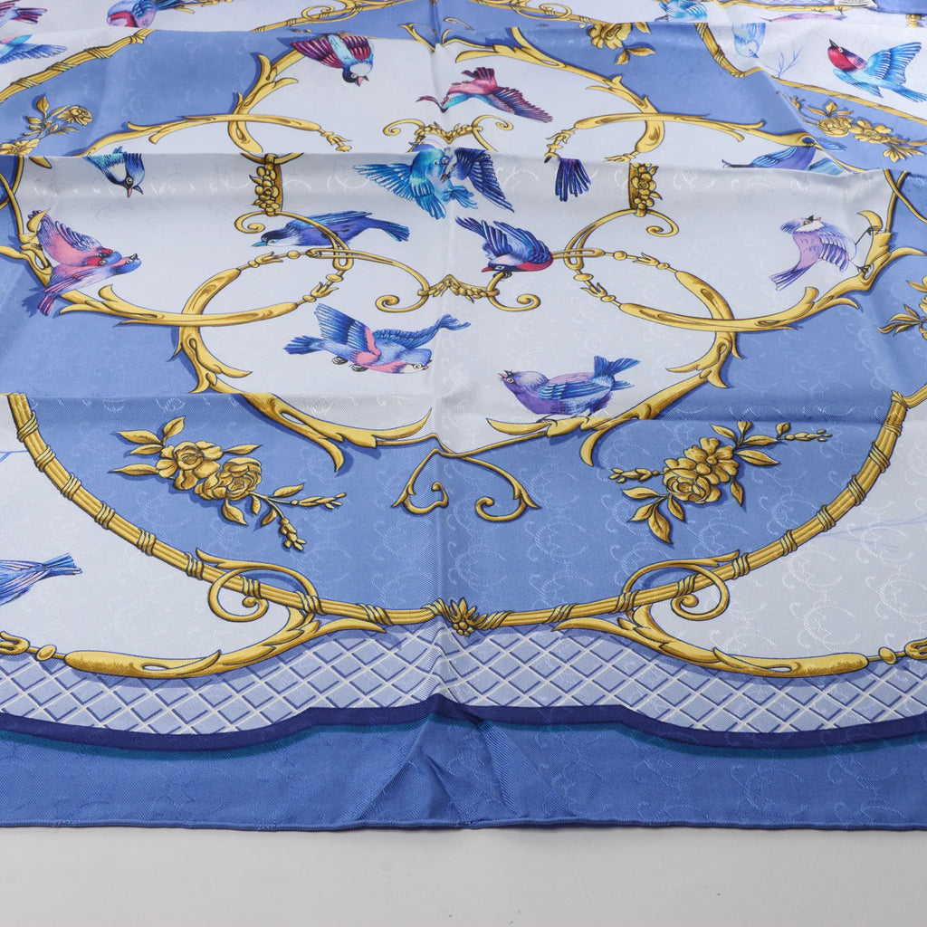 Hermès Carré 90 "LA CLE des CHAMPS" Silk handkerchief in Blue