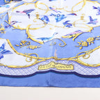 Hermès Carré 90 "LA CLE des CHAMPS" Silk handkerchief in Blue