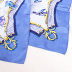 Hermès Carré 90 "LA CLE des CHAMPS" Silk handkerchief in Blue