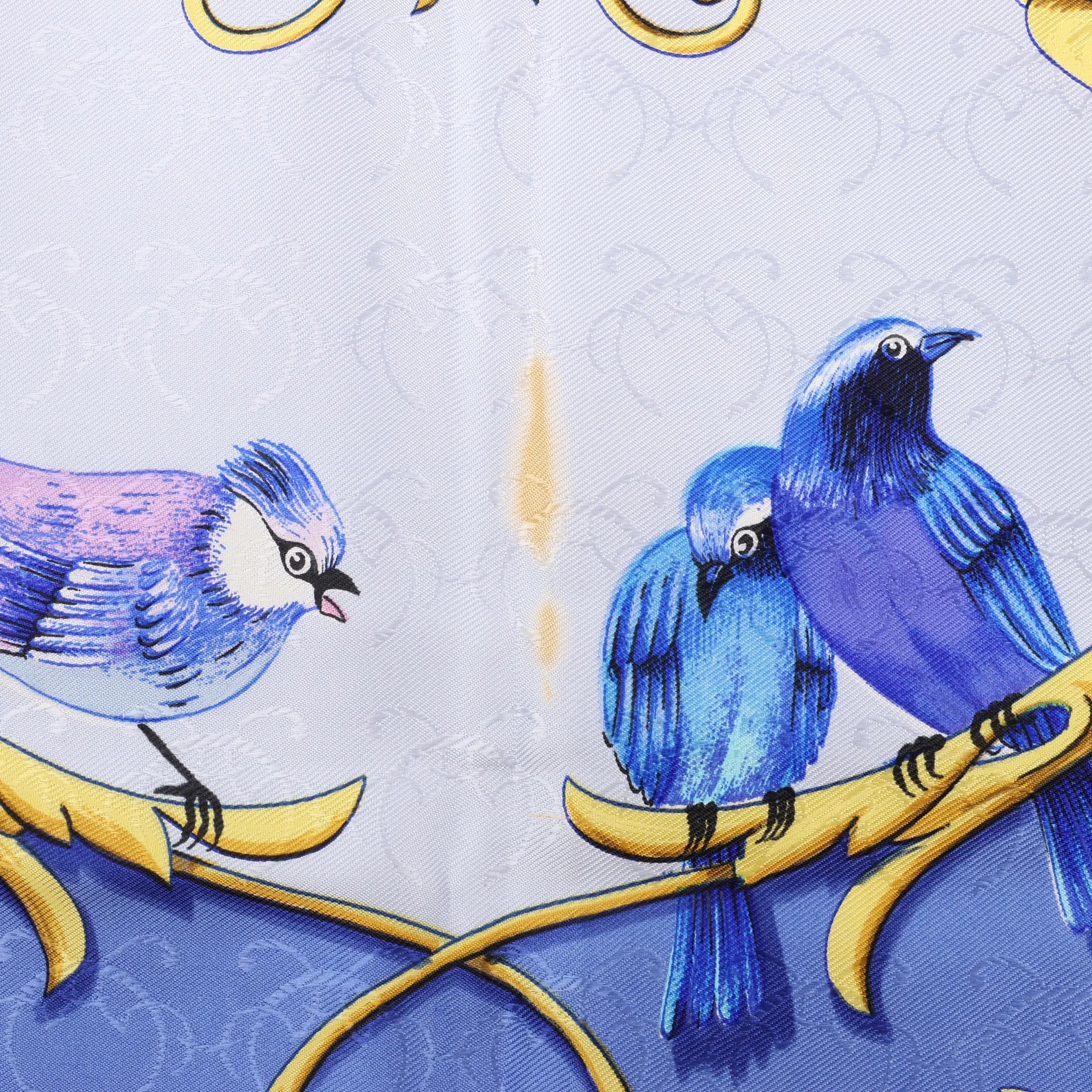 Hermès Carré 90 "LA CLE des CHAMPS" Silk handkerchief in Blue