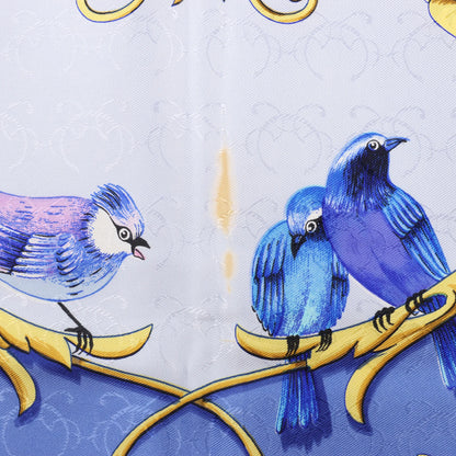 Hermès Carré 90 „LA CLE des CHAMPS“ Seidentaschentuch in Blau