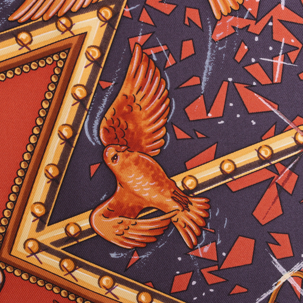 Hermès Carré 90 "LA MAGIE" Silk handkerchief in Brown