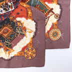 Hermès Carré 90 "LA MAGIE" Silk handkerchief in Brown