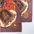 Hermès Carré 90 "LA MAGIE" Silk handkerchief in Brown