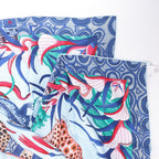 Hermès Carré 90 "LA MARCHE Du ZAMBEZE" Silk handkerchief in Blue