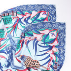 Hermès Carré 90 "LA MARCHE Du ZAMBEZE" Silk handkerchief in Blue