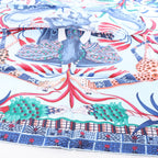 Hermès Carré 90 "LA MARCHE Du ZAMBEZE" Silk handkerchief in Blue