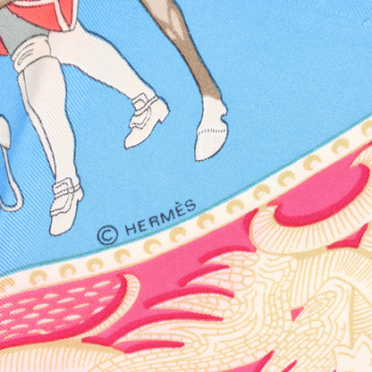 Hermès Carré 90 „LA PRESENTATION“ Seidentaschentuch in Burgunderrot