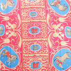 Hermès Carré 90 "LA PRESENTATION" Silk handkerchief in Burgundy