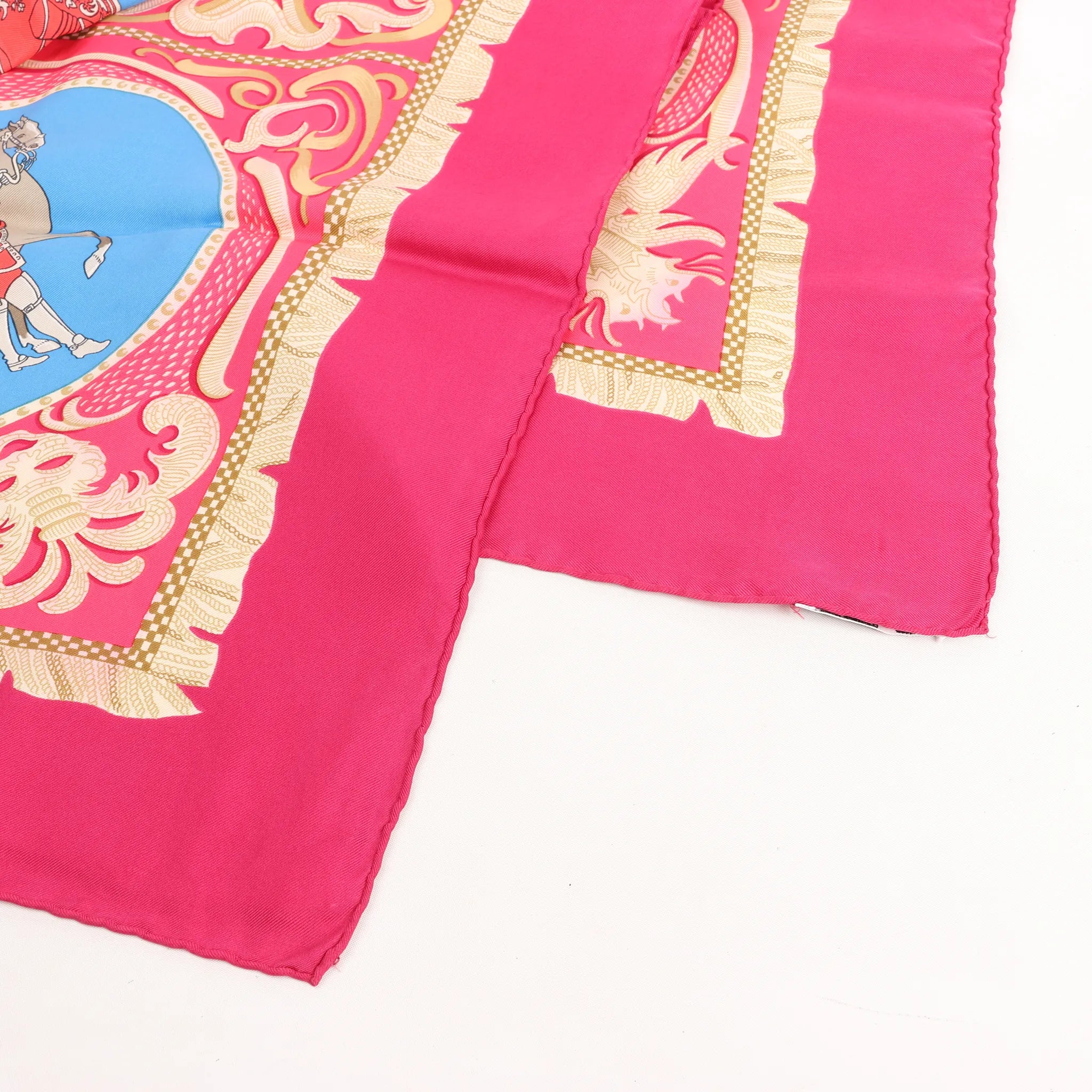 Hermès Carré 90 "LA PRESENTATION" Silk handkerchief in Burgundy